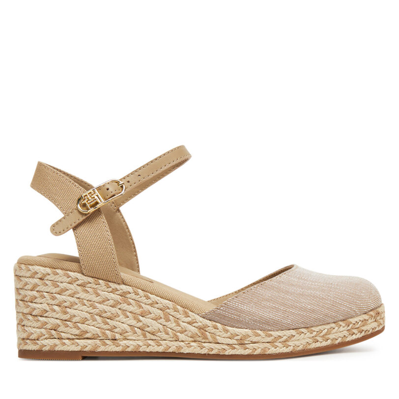 Еспадрили Tommy Hilfiger Chambray Mid Wedge Espad FW0FW08477 Бежов цвят на ниска цена