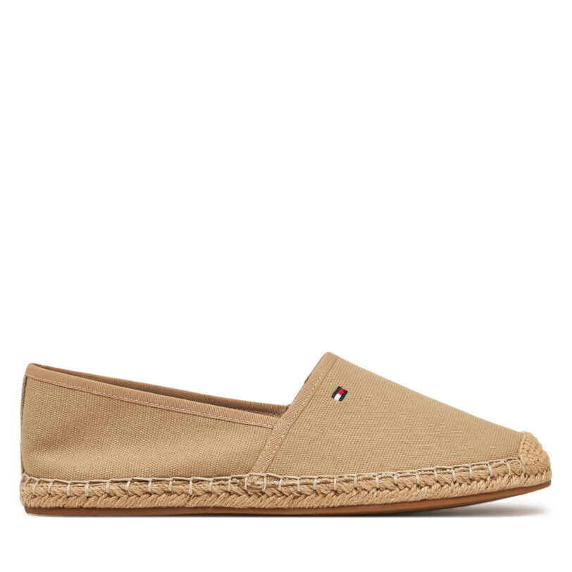 Еспадрили Tommy Hilfiger Flag Canvas Espadrille FW0FW08541 Кафяв цвят на ниска цена