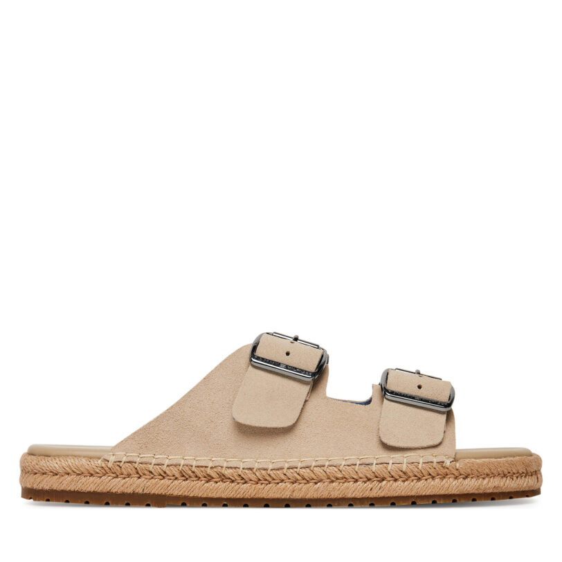 Еспадрили Tommy Hilfiger Flex Jutte Hilfiger Suede Sandal FM0FM05503 Бежов цвят на ниска цена