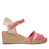 Еспадрили Tommy Hilfiger Fringe Canvas Medium Wedge FW0FW08879 Розов цвят на ниска цена