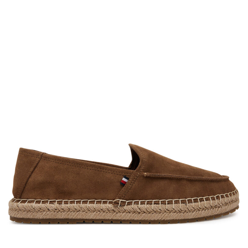 Еспадрили Tommy Hilfiger Hilfiger Flex Espa Suede Loafer FM0FM05392 Кафяв цвят на ниска цена
