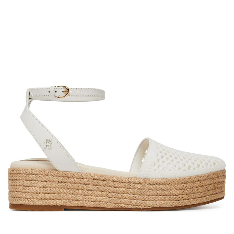Еспадрили Tommy Hilfiger Knit Mesh Espadrille Platform FW0FW08743 Бял цвят на ниска цена