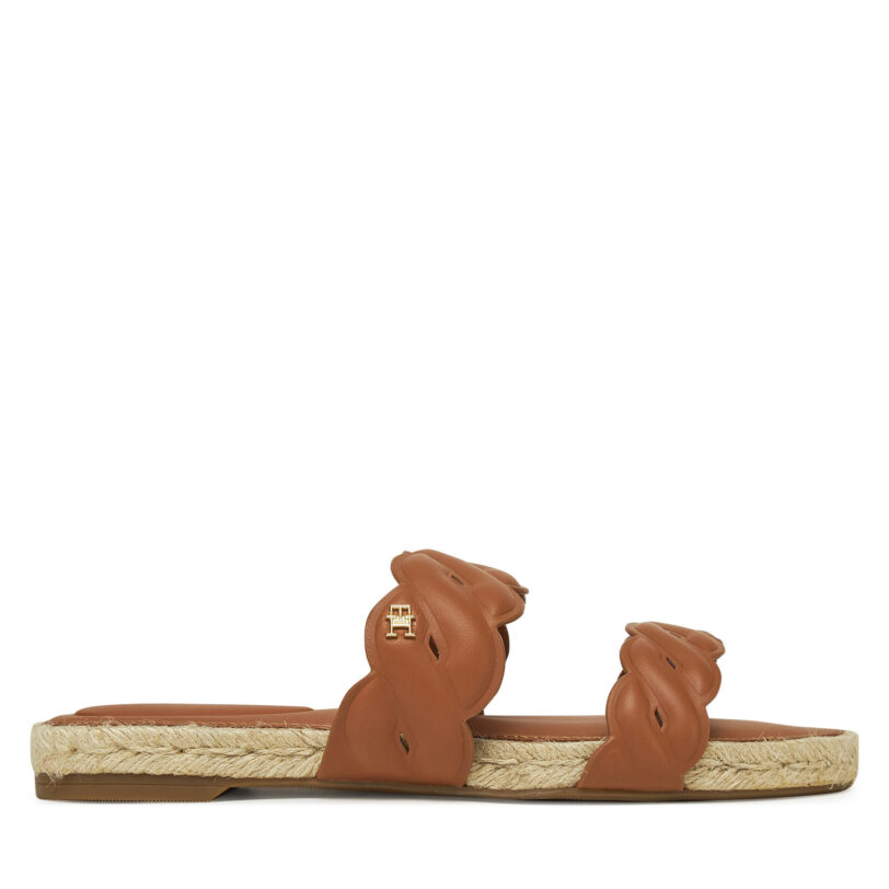 Еспадрили Tommy Hilfiger Leather Rope Espadrille Mule FW0FW08503 Кафяв цвят на ниска цена