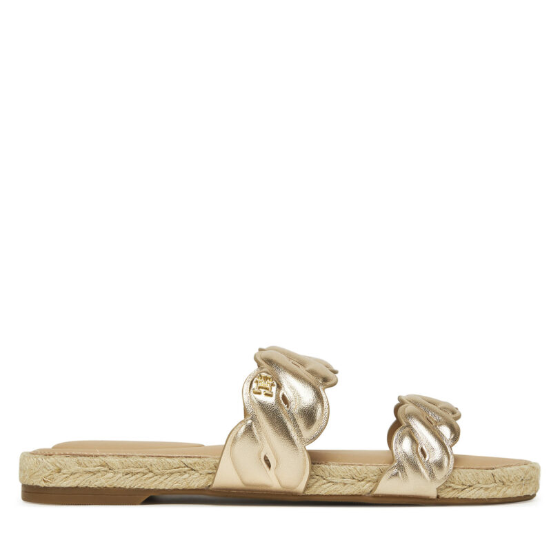 Еспадрили Tommy Hilfiger Metallic Rope Espadrille Mule FW0FW08670 Златист цвят на ниска цена