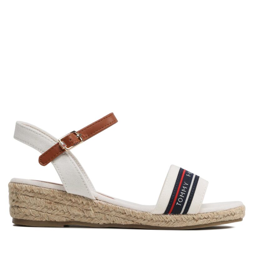 Еспадрили Tommy Hilfiger Rope Wedge T3A7-32777-0048X100 M Бял цвят на ниска цена