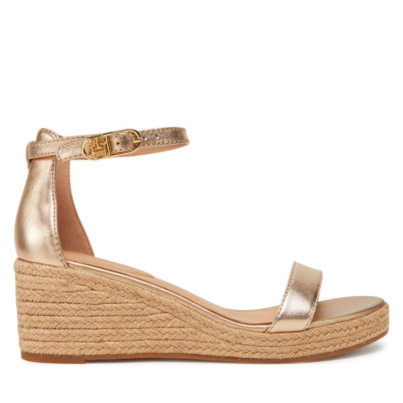 Еспадрили Tommy Hilfiger Th Metallic Mid Wedge Espadrille FW0FW08663 Златист цвят на ниска цена