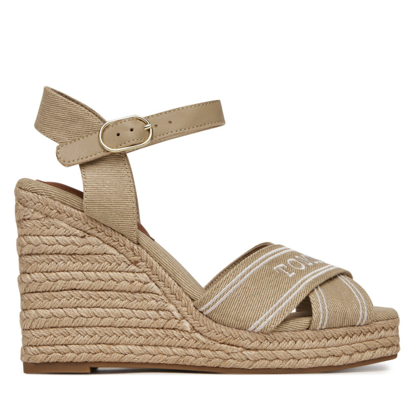 Еспадрили Tommy Hilfiger Tommy Hilfiger Espad High Wedge FW0FW08668 Бежов цвят на ниска цена