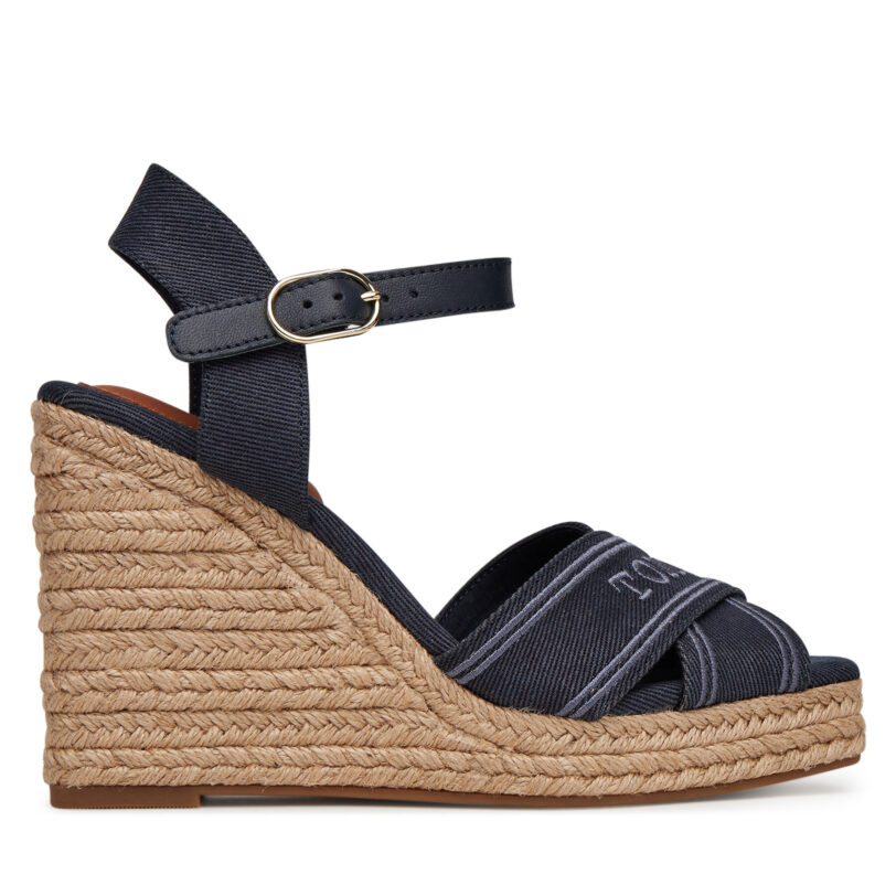 Еспадрили Tommy Hilfiger Tommy Hilfiger Espad High Wedge FW0FW08668 Тъмносин цвят на ниска цена