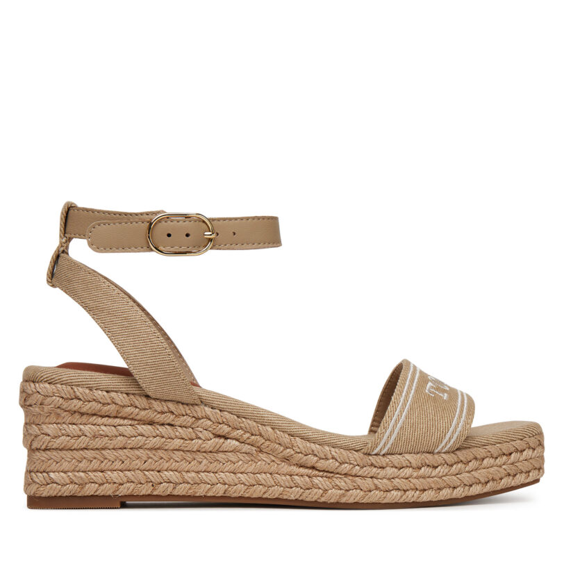 Еспадрили Tommy Hilfiger Tommy Hilfiger Espad Mid Wedge FW0FW08805 Бежов цвят на ниска цена