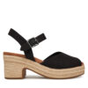 Еспадрили Toms Isla Peep Toe 10021982 Черен цвят на ниска цена