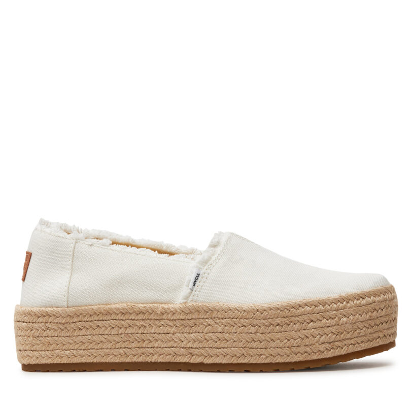 Еспадрили Toms Valencia 10019820 Бял цвят на ниска цена