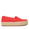 Еспадрили Toms Valencia Platform 10021919 Червен цвят на ниска цена
