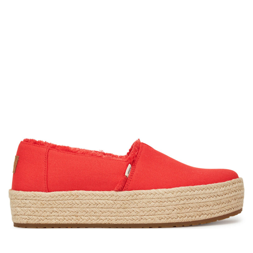Еспадрили Toms Valencia Platform 10021919 Червен цвят на ниска цена