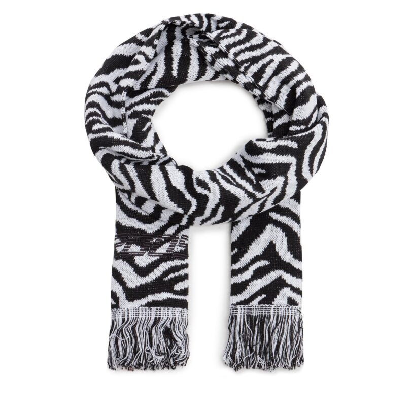 Зимен шал 2005 Striped Scarf Черен цвят на ниска цена