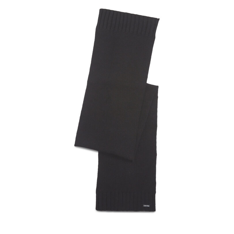 Зимен шал Calvin Klein Elevated Rib Knit Scarf K50K511006 Черен цвят на ниска цена