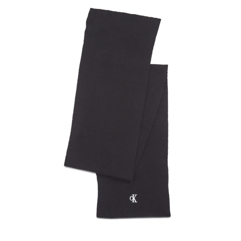 Зимен шал Calvin Klein Jeans Archive Logo Scarf K60K611265 Черен цвят на ниска цена