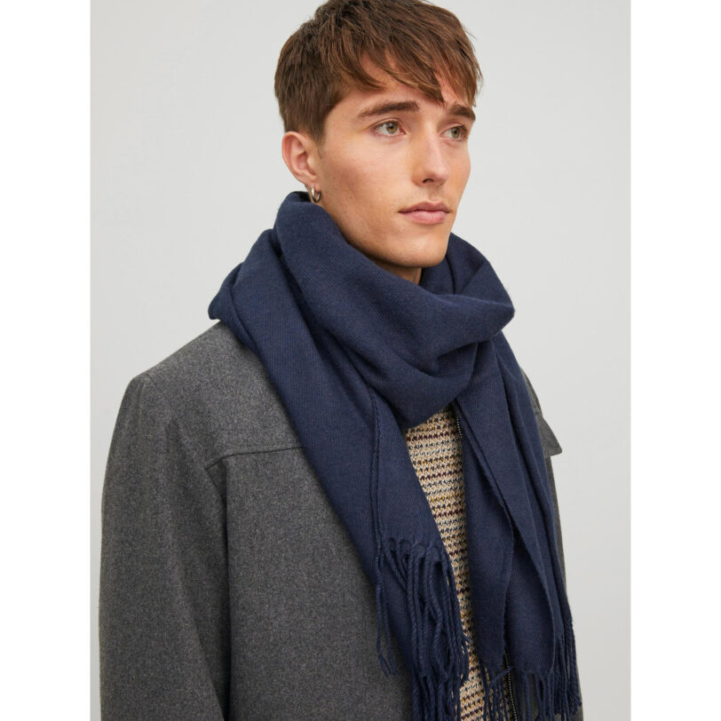 Зимен шал Jack&Jones 12140332 Тъмносин цвят на ниска цена