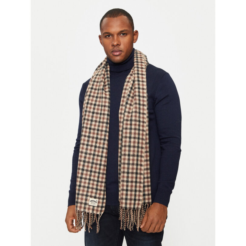 Зимен шал Jack&Jones Clint 12267269 Кафяв цвят на ниска цена