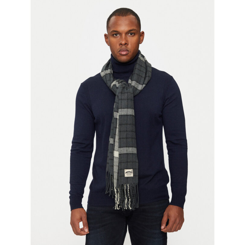 Зимен шал Jack&Jones Clint 12267269 Сив цвят на ниска цена