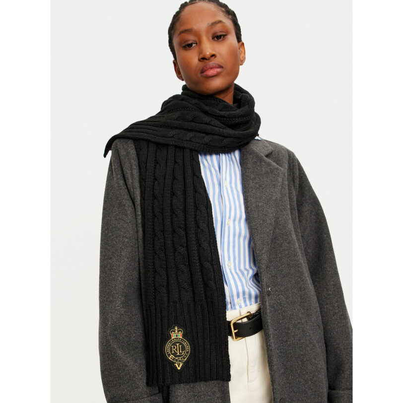 Зимен шал LAUREN RALPH LAUREN 454960071002 Черен цвят на ниска цена