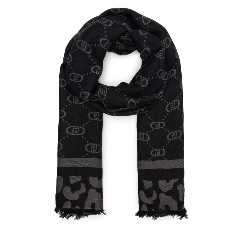 Зимен шал Liu Jo Stola Jacquard Mon 2F5040 T0300 Черен цвят на ниска цена