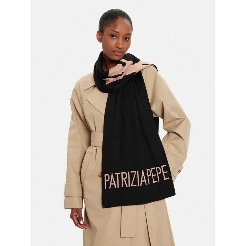 Зимен шал Patrizia Pepe 8F9239/A6B2-X1HM Черен цвят на ниска цена