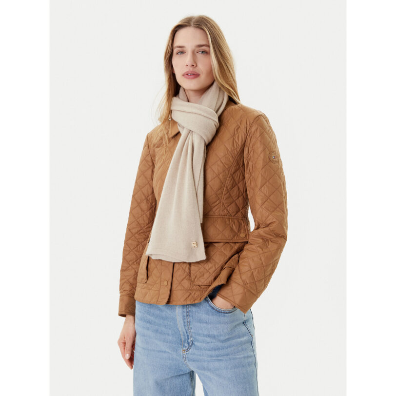 Зимен шал Tommy Hilfiger AW0AW17790 Бежов цвят на ниска цена