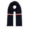 Зимен шал Tommy Hilfiger Monotype Chunky Knit Scarf AM0AM11507 Тъмносин цвят на ниска цена