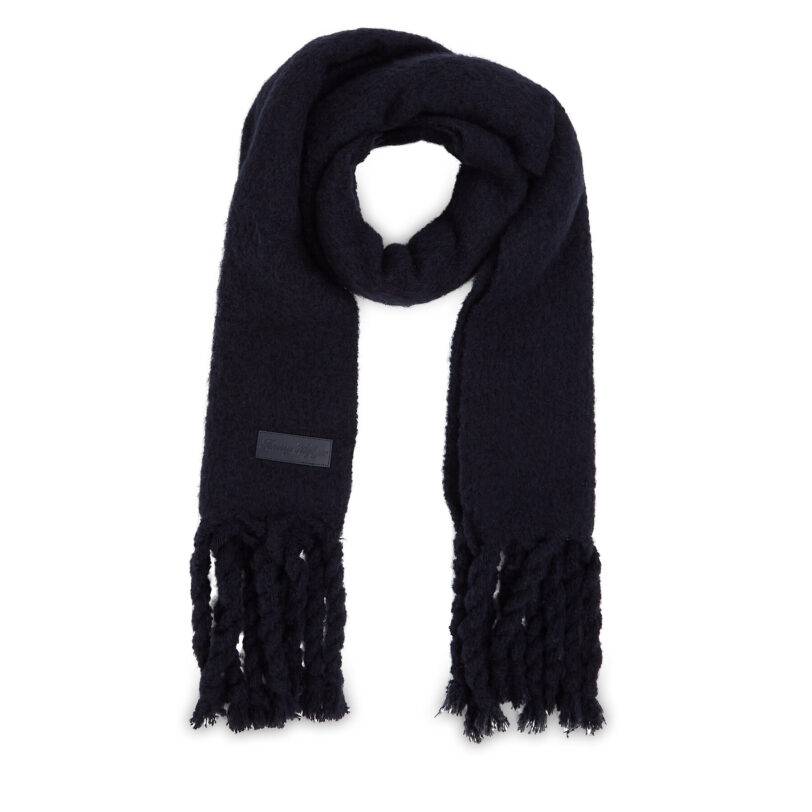 Зимен шал Tommy Hilfiger Tommy Twist Scarf AW0AW15530 Тъмносин цвят на ниска цена