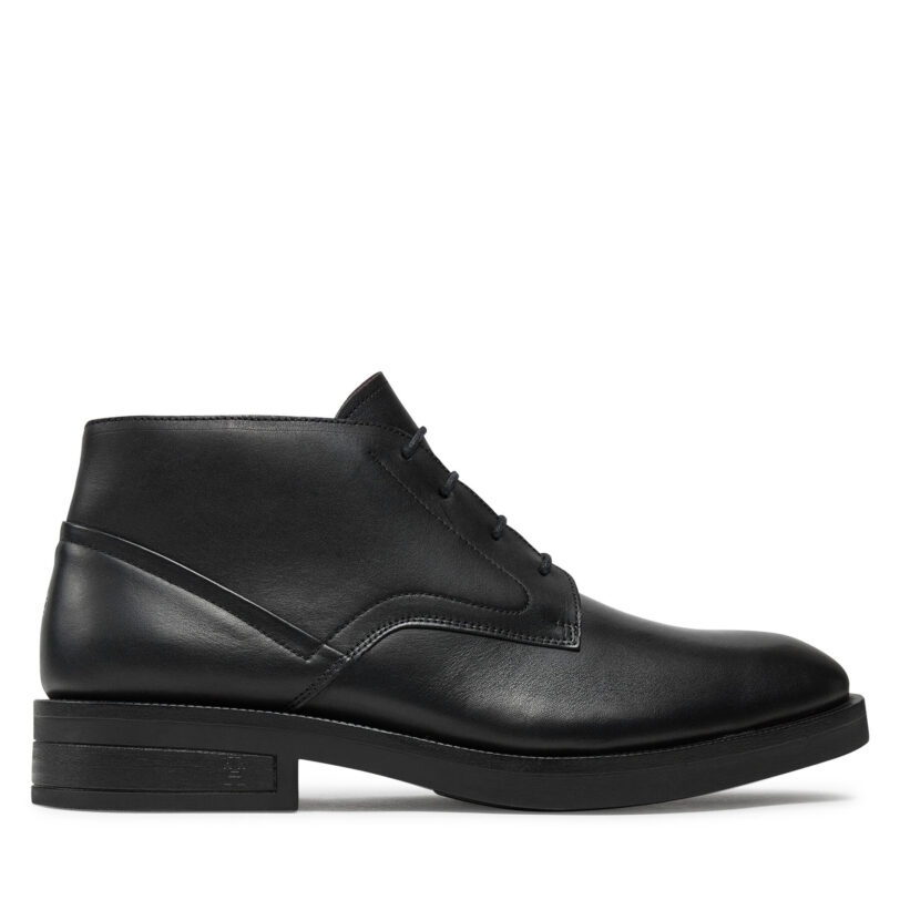 Зимни обувки Tommy Hilfiger Tl Lth Boot FM0FM05265 Черен цвят на ниска цена