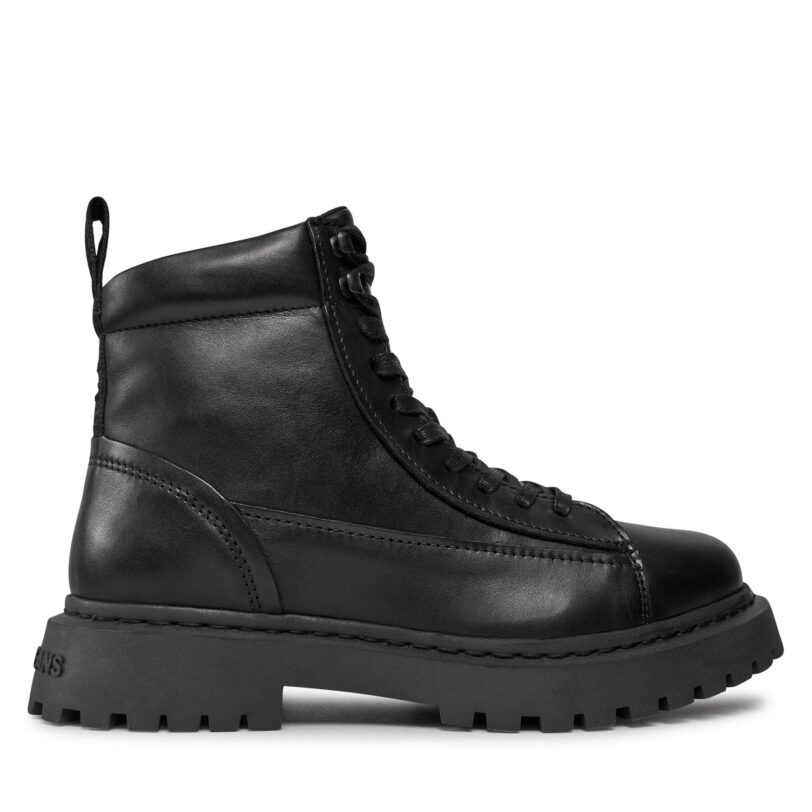 Зимни обувки Tommy Jeans Tjm Lace Up Boot EM0EM01363 Черен цвят на ниска цена