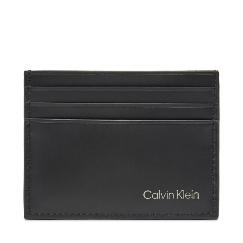 Калъф за кредитни карти Calvin Klein Ck Smooth Cardholder LV04D1104G Черен цвят на ниска цена
