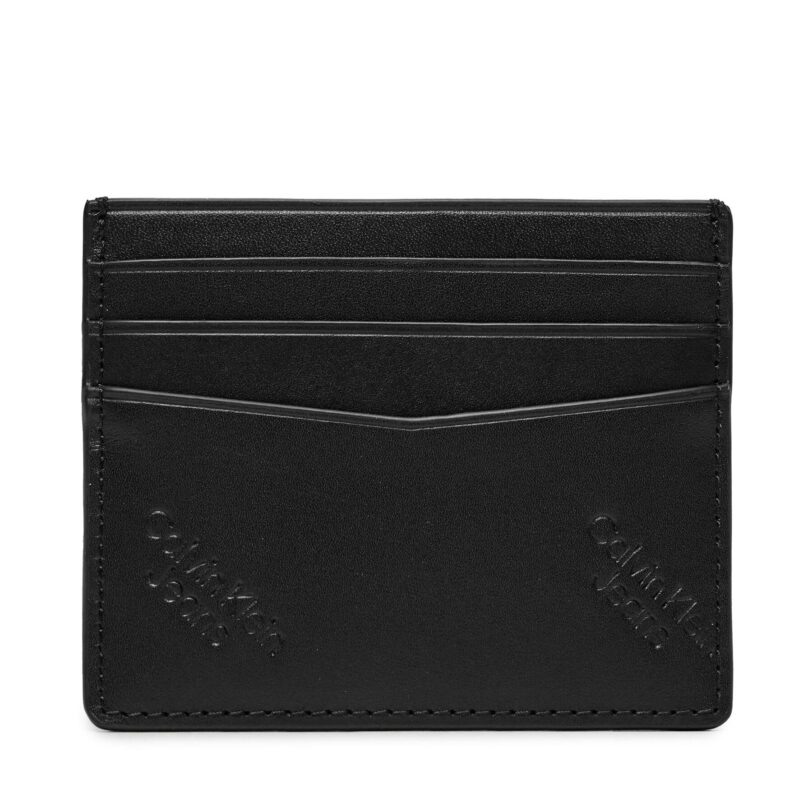 Калъф за кредитни карти Calvin Klein Jeans Logo Print Cardcase 6Cc K50K511817 Черен цвят на ниска цена
