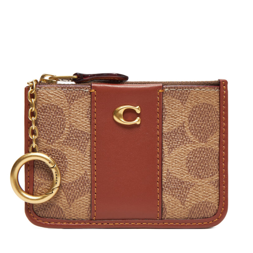 Калъф за кредитни карти Coach CI185 B4XHG Кафяв цвят на ниска цена