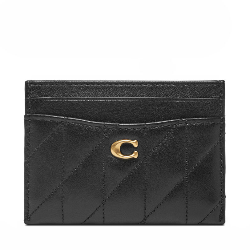 Калъф за кредитни карти Coach CM434 Черен цвят на ниска цена