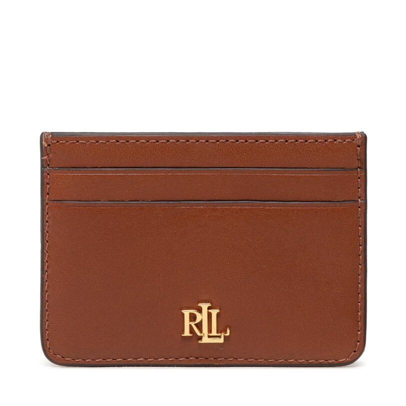 Калъф за кредитни карти Lauren Ralph Lauren Slim Card 432876732002 Кафяв цвят на ниска цена