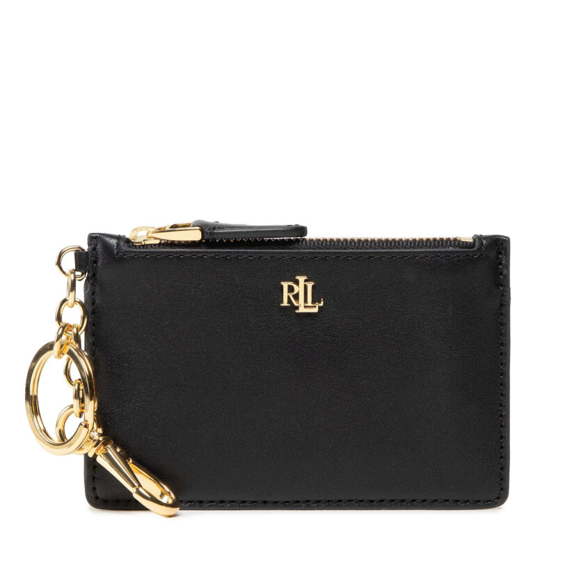 Калъф за кредитни карти Lauren Ralph Lauren Zip Card Cas 432876731002 Черен цвят на ниска цена