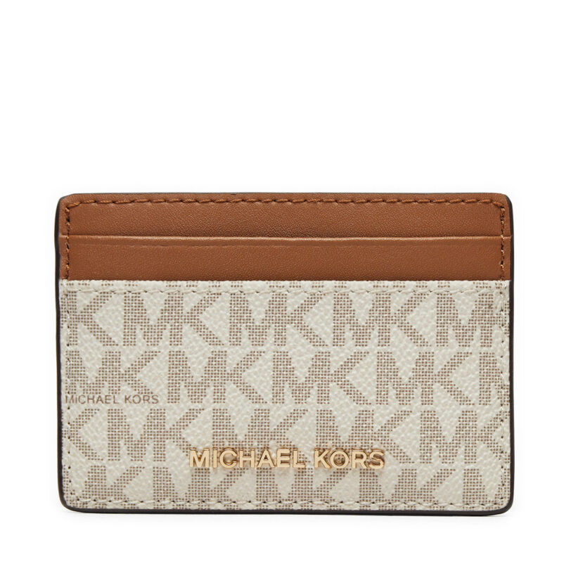 Калъф за кредитни карти MICHAEL Michael Kors 32F1GJ6D0B Екрю цвят на ниска цена