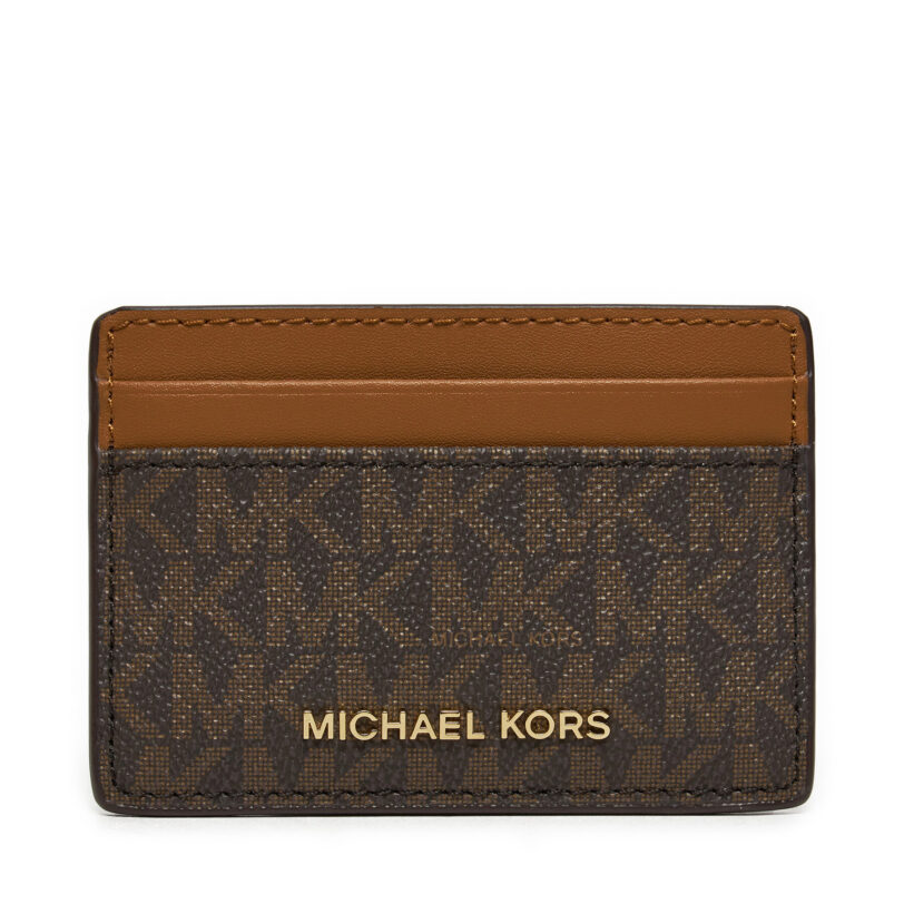 Калъф за кредитни карти MICHAEL Michael Kors 32F1GJ6D0B Кафяв цвят на ниска цена