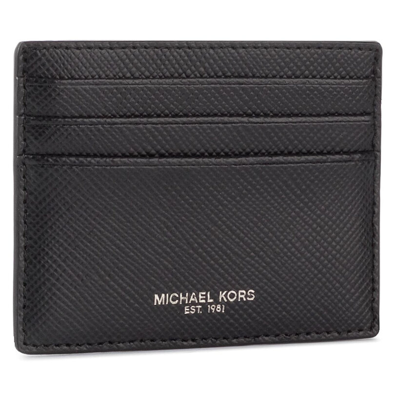 Калъф за кредитни карти MICHAEL Michael Kors Tall Card Case 39F6LHRD2L Черен цвят на ниска цена