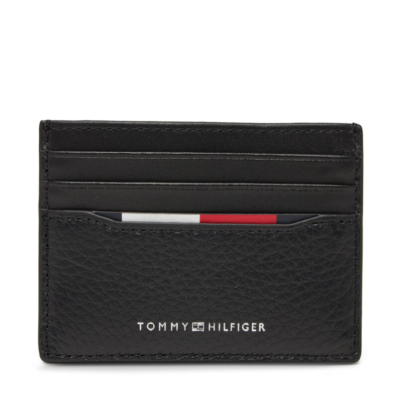 Калъф за кредитни карти Tommy Hilfiger Central Cc Holder AM0AM13512 Черен цвят на ниска цена