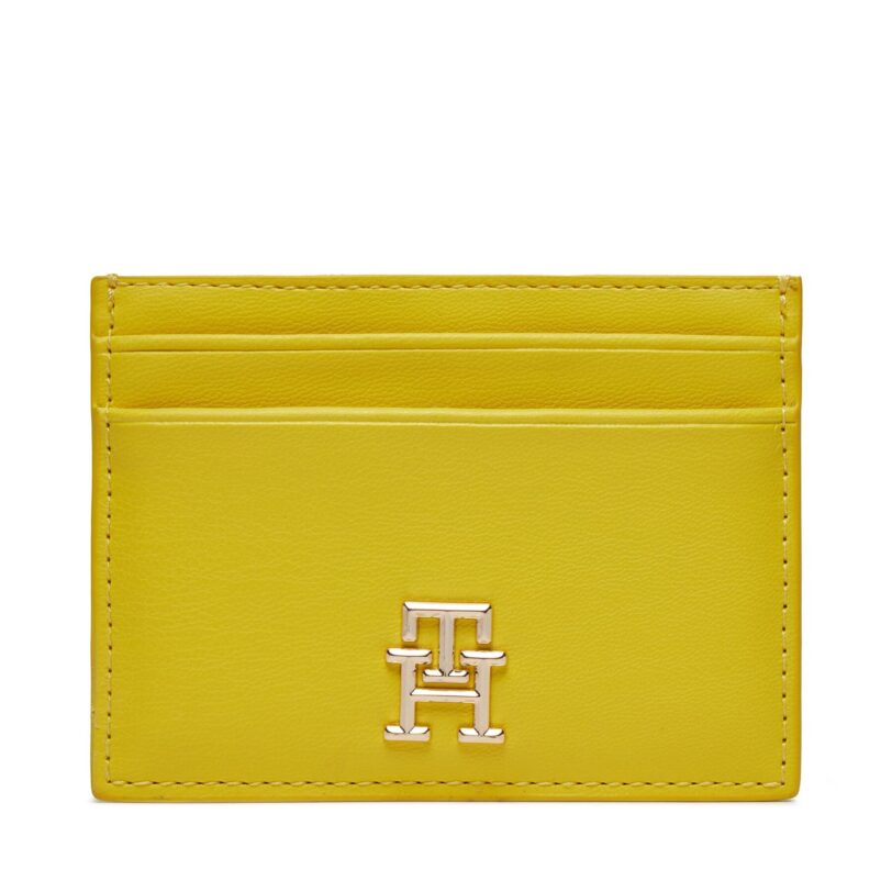 Калъф за кредитни карти Tommy Hilfiger Th Central Cc And Coin Жълт цвят на ниска цена
