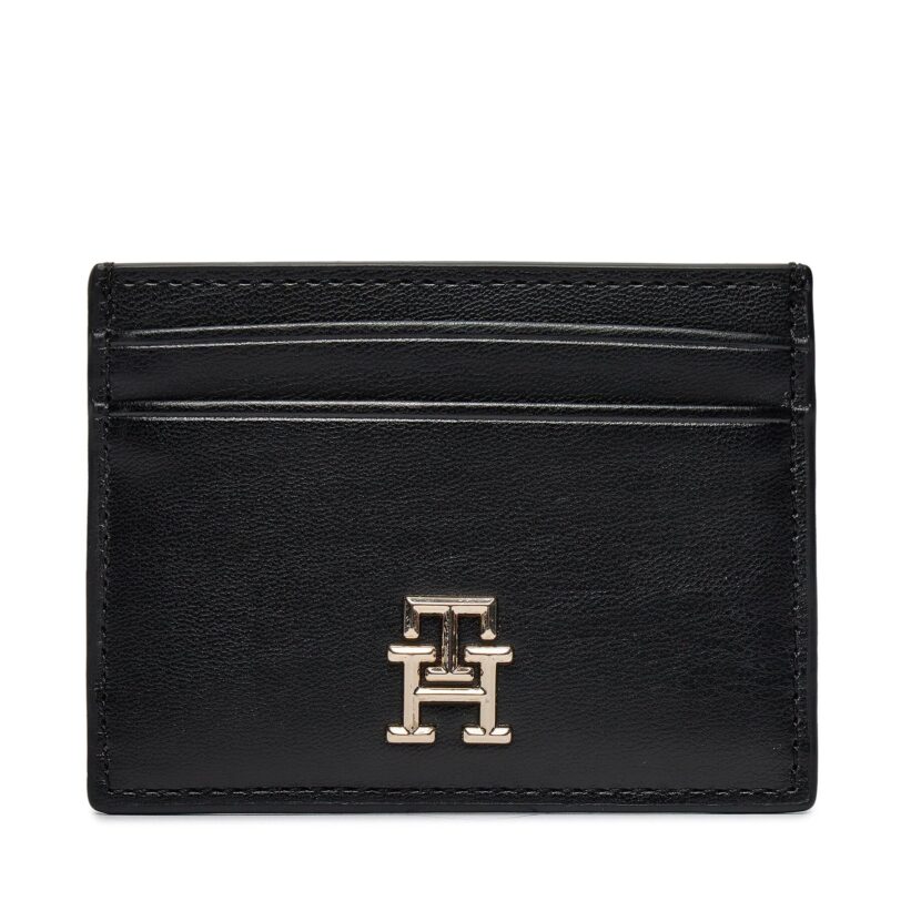 Калъф за кредитни карти Tommy Hilfiger Th Central Cc And Coin Черен цвят на ниска цена