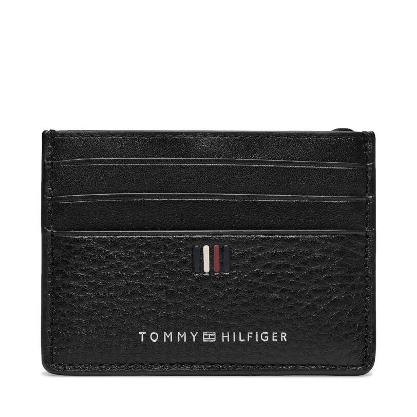 Калъф за кредитни карти Tommy Hilfiger Th Central Cc Holder AM0AM11858 Черен цвят на ниска цена
