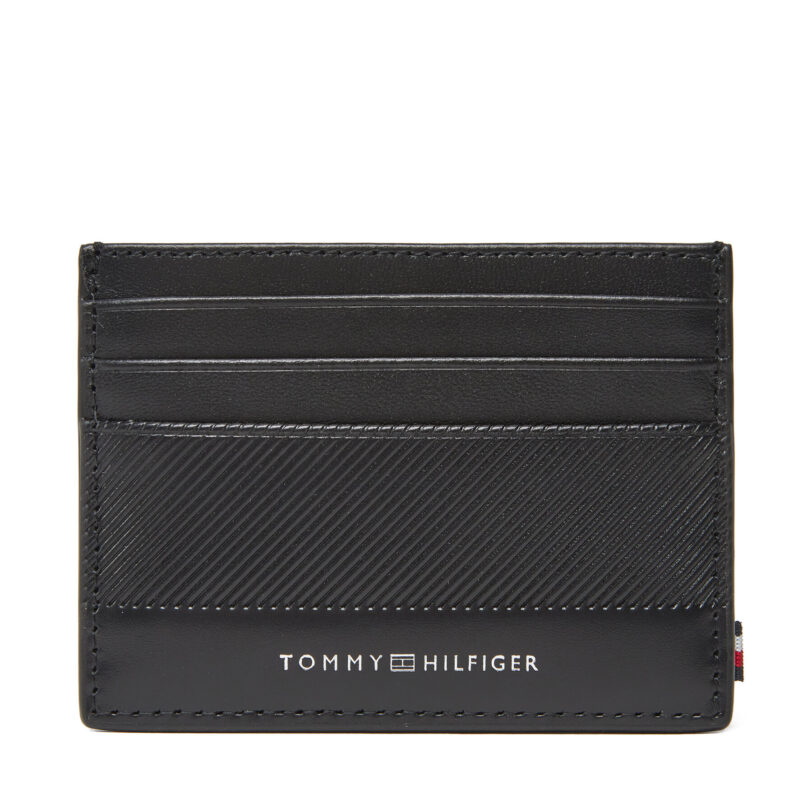 Калъф за кредитни карти Tommy Hilfiger Th Foundation Cc Holder AM0AM13506 Черен цвят на ниска цена