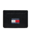 Калъф за кредитни карти Tommy Jeans Tjm Heritage Leather Cc Holder AM0AM12085 Черен цвят на ниска цена