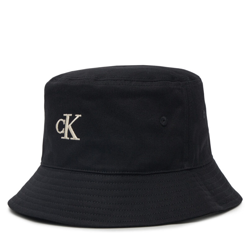 Капела Calvin Klein Jeans Embroidered Monogram Bucket Hat LV04K5020G Черен цвят на ниска цена