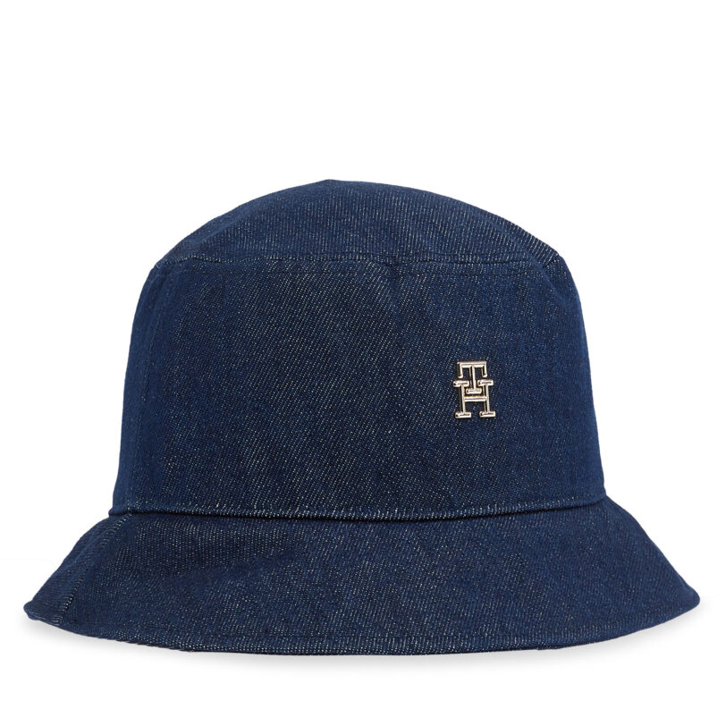 Капела Tommy Hilfiger Elevated Chic Denim Bucket Hat AW0AW17133 Тъмносин цвят на ниска цена