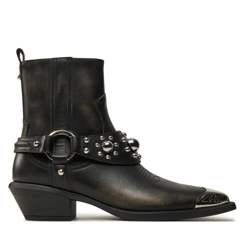 Каубойски обувки PINKO Tex 07 SD0195P056 Черен цвят на ниска цена