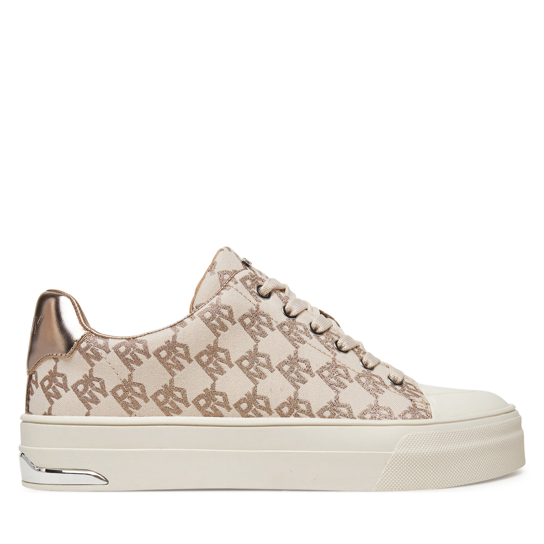 Кецове DKNY York Lace UP Sneak K2533982 Бежов цвят на ниска цена